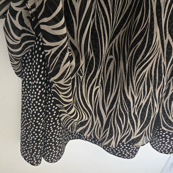 Coldwater Creek Silk Blend Dress Black White Cowl Neck Sleeveless P10 - Picture 5 of 10